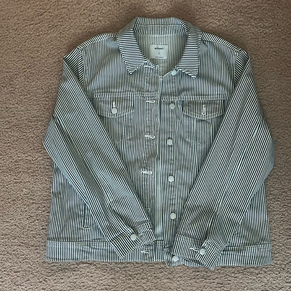 Striped Jean Jacket | Old Navy